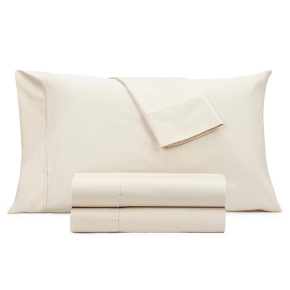 Aria Egyptian 500 Thread Count Cotton 4 Pc Sheet Set, Queen - Ivory - Picture 1 of 1